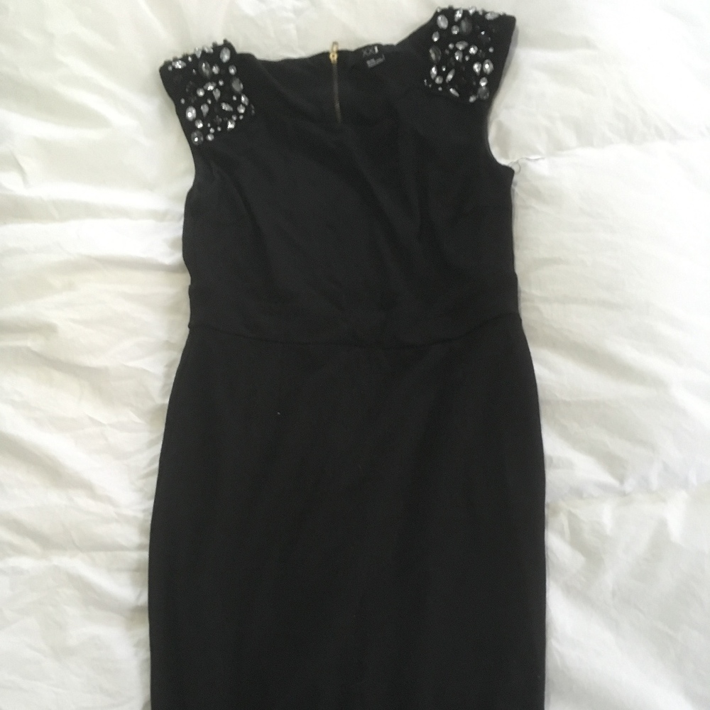 Short Black with Rhinestones Size Medium Dress